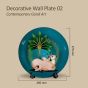 Ceramic Wall Plate with Holy Cow & Tree Design