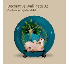 Ceramic Wall Plate with Holy Cow & Tree Design